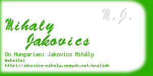 mihaly jakovics business card